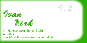 ivan mirk business card